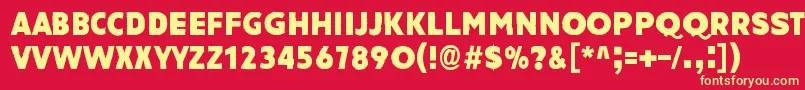 AmateurNaked Font – Yellow Fonts on Red Background
