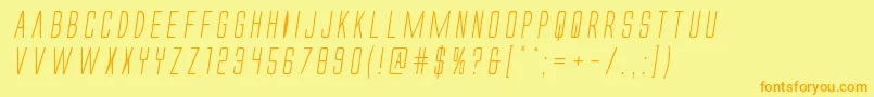 Alienleagueital Font – Orange Fonts on Yellow Background