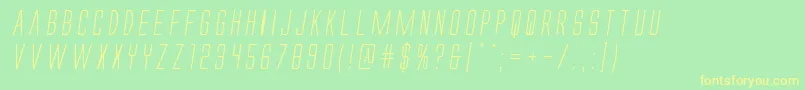 Alienleagueital Font – Yellow Fonts on Green Background