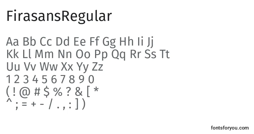 Fuente FirasansRegular - alfabeto, números, caracteres especiales