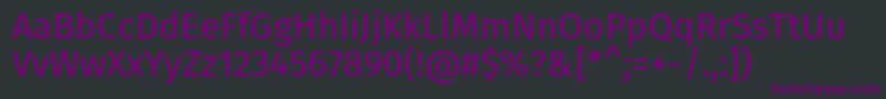 Czcionka FirasansRegular – fioletowe czcionki na czarnym tle