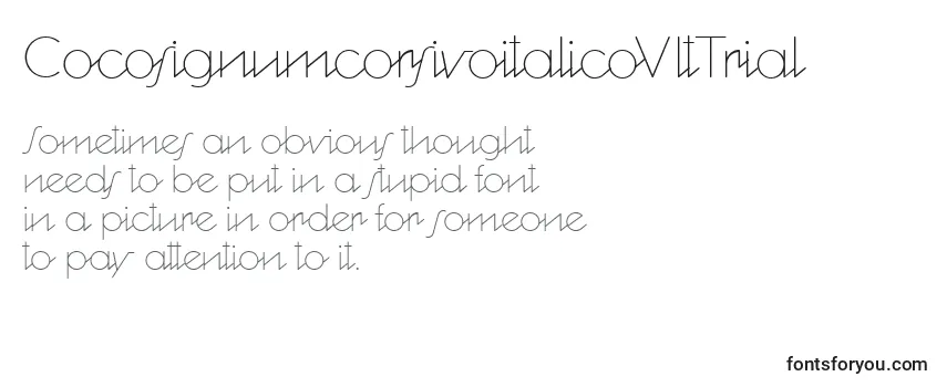 Review of the CocosignumcorsivoitalicoUltTrial Font