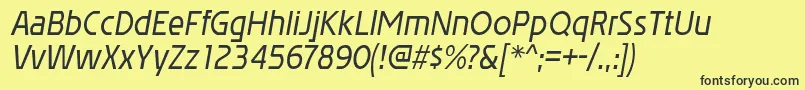 fuente AffluentrgItalic – Fuentes Negras Sobre Fondo Amarillo