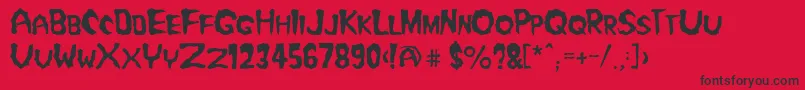 Misfit2 Font – Black Fonts on Red Background