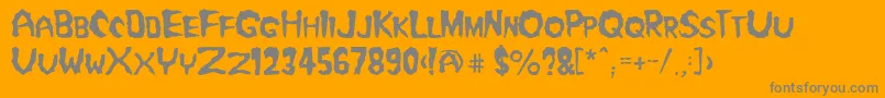 Misfit2-Schriftart – Graue Schriften auf orangefarbenem Hintergrund