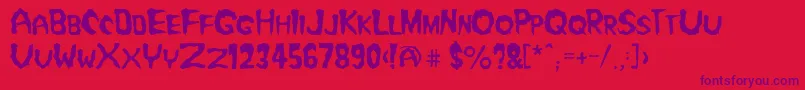 Misfit2 Font – Purple Fonts on Red Background