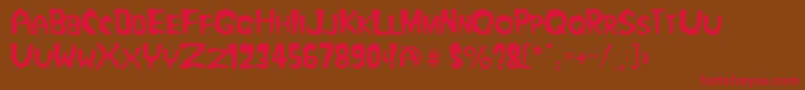 Misfit2 Font – Red Fonts on Brown Background