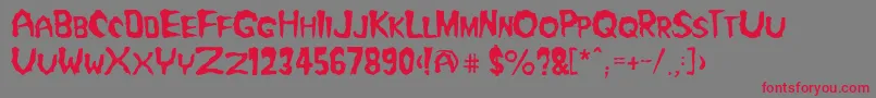 Misfit2 Font – Red Fonts on Gray Background