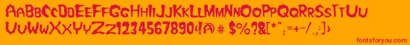Misfit2 Font – Red Fonts on Orange Background