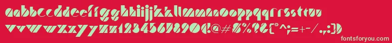 TruffleRegular Font – Green Fonts on Red Background