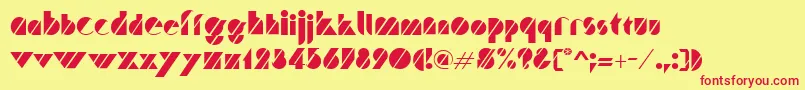 TruffleRegular Font – Red Fonts on Yellow Background