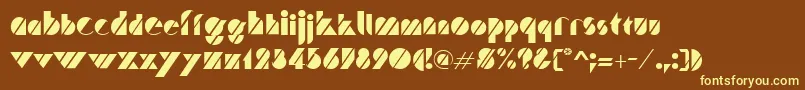 TruffleRegular-Schriftart – Gelbe Schriften auf braunem Hintergrund