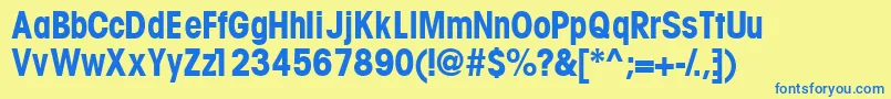 TrendexcondsskBold Font – Blue Fonts on Yellow Background