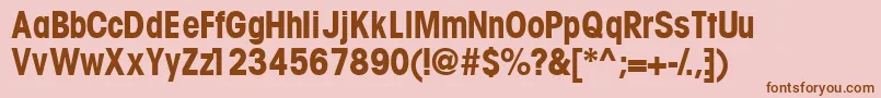 TrendexcondsskBold Font – Brown Fonts on Pink Background
