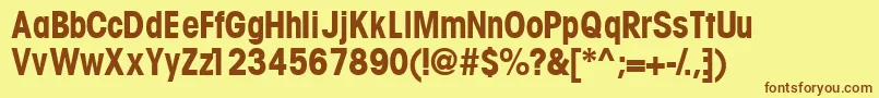 TrendexcondsskBold Font – Brown Fonts on Yellow Background