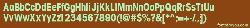 Шрифт TrendexcondsskBold – зелёные шрифты на коричневом фоне
