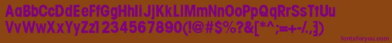 TrendexcondsskBold Font – Purple Fonts on Brown Background