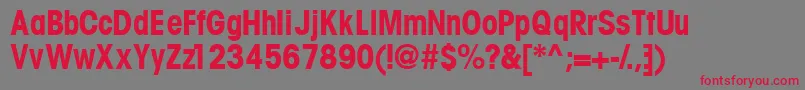 TrendexcondsskBold Font – Red Fonts on Gray Background