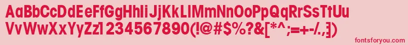 TrendexcondsskBold Font – Red Fonts on Pink Background
