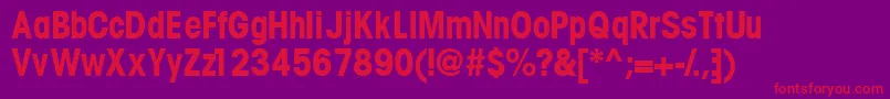 TrendexcondsskBold Font – Red Fonts on Purple Background
