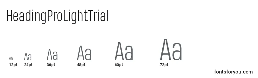 HeadingProLightTrial Font Sizes