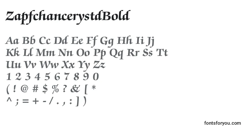 Шрифт ZapfchancerystdBold – алфавит, цифры, специальные символы