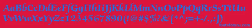 ZapfchancerystdBold Font – Blue Fonts on Red Background