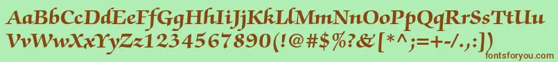 ZapfchancerystdBold Font – Brown Fonts on Green Background