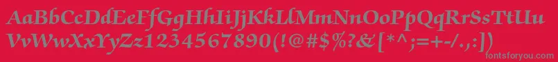 ZapfchancerystdBold-Schriftart – Graue Schriften auf rotem Hintergrund