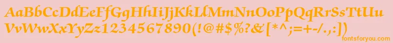 ZapfchancerystdBold Font – Orange Fonts on Pink Background