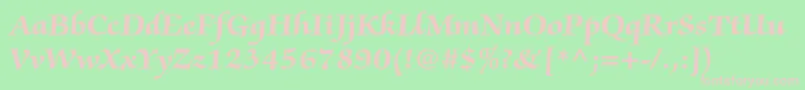 ZapfchancerystdBold Font – Pink Fonts on Green Background