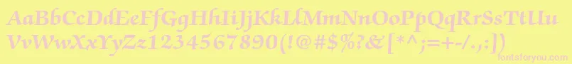 ZapfchancerystdBold Font – Pink Fonts on Yellow Background