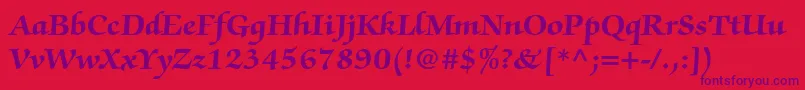 ZapfchancerystdBold-Schriftart – Violette Schriften auf rotem Hintergrund