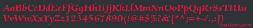ZapfchancerystdBold Font – Red Fonts on Black Background