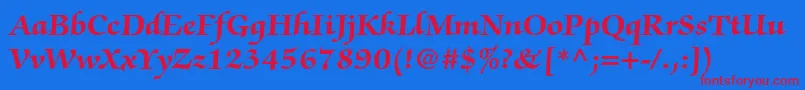 ZapfchancerystdBold Font – Red Fonts on Blue Background