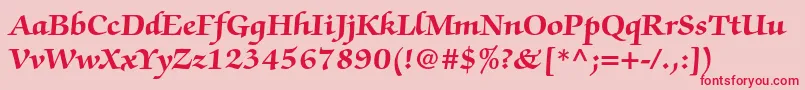 ZapfchancerystdBold-Schriftart – Rote Schriften auf rosa Hintergrund