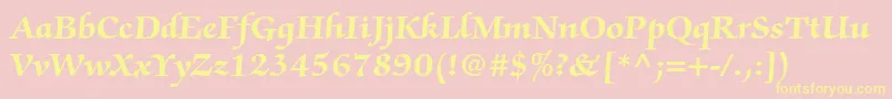 ZapfchancerystdBold-Schriftart – Gelbe Schriften auf rosa Hintergrund