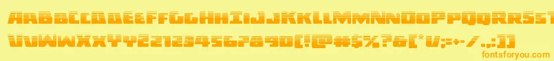 フォントDarkalliancehalf – オレンジの文字が黄色の背景にあります。