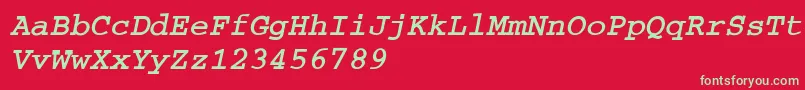 フォントCarrierBoldOblique – 赤い背景に緑の文字