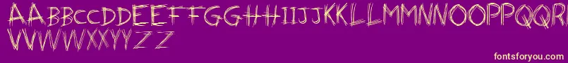 NaughtyScratchFree-Schriftart – Gelbe Schriften auf violettem Hintergrund