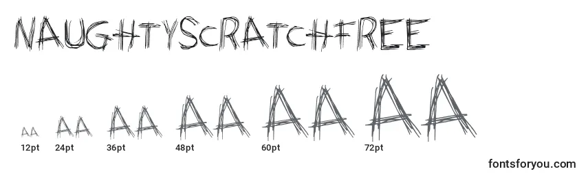 Размеры шрифта NaughtyScratchFree
