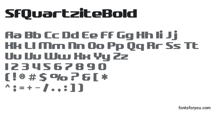 Шрифт SfQuartziteBold – алфавит, цифры, специальные символы