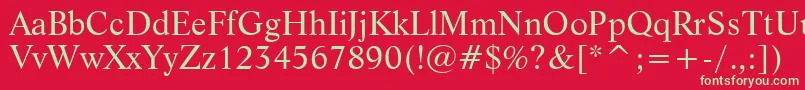 フォントLifeBt – 赤い背景に緑の文字