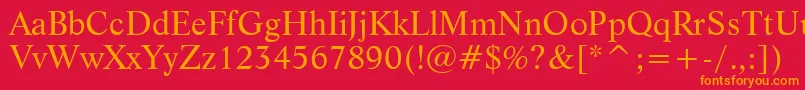 フォントLifeBt – 赤い背景にオレンジの文字