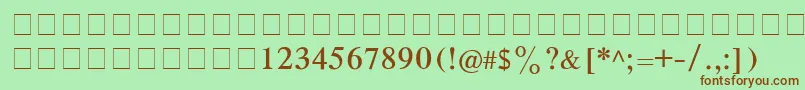CyrillictimesRoman-fontti – ruskeat fontit vihreällä taustalla