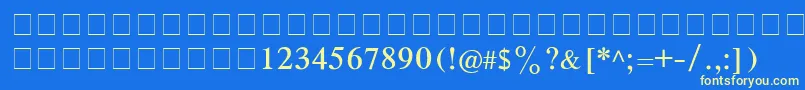 CyrillictimesRoman-fontti – keltaiset fontit sinisellä taustalla