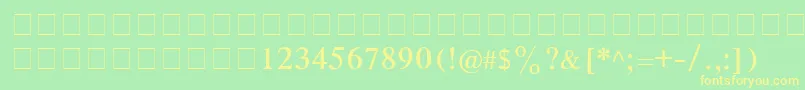 CyrillictimesRoman Font – Yellow Fonts on Green Background