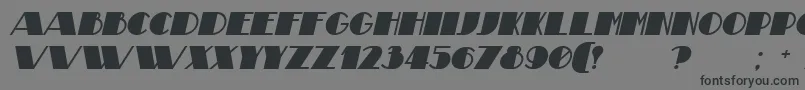 フォントTheatricalBoldItalic – 黒い文字の灰色の背景