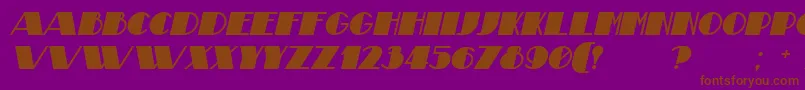 TheatricalBoldItalic-Schriftart – Braune Schriften auf violettem Hintergrund