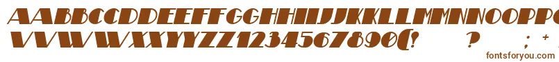 TheatricalBoldItalic-fontti – ruskeat fontit valkoisella taustalla
